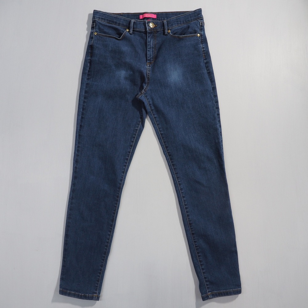 Lilly Pulitzer Jeans Womens 10 Eagan High Rise Skinny Blue Stretch Denim Dark